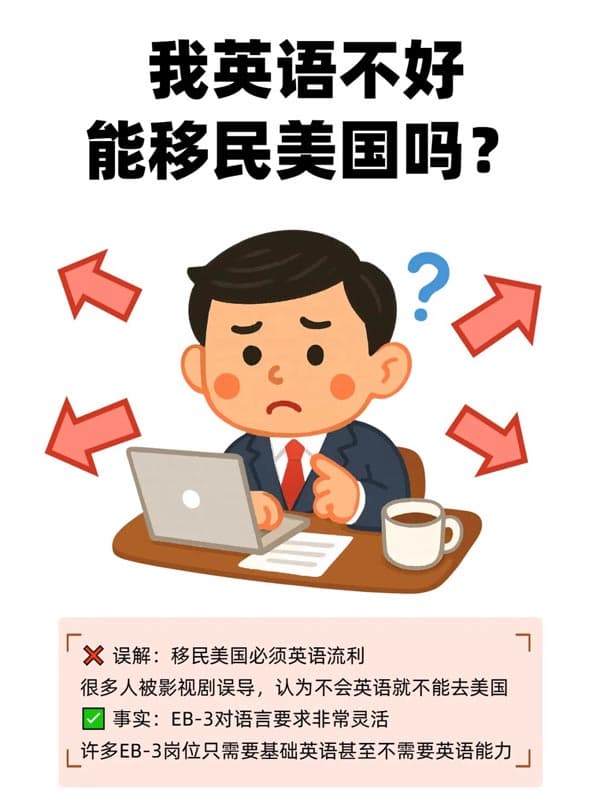 英语不好，移民美国真的行吗？EB-3非技术移民来帮你