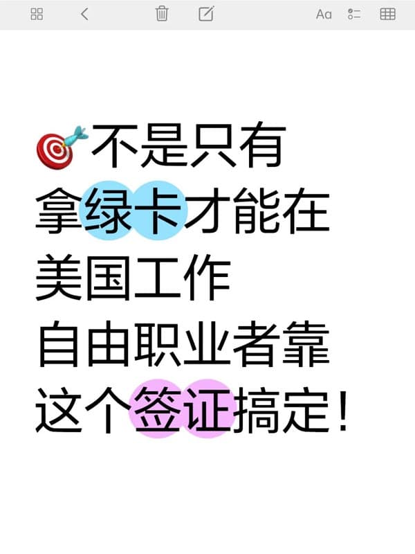 自由职业者靠这个美国O1签证搞定工作！