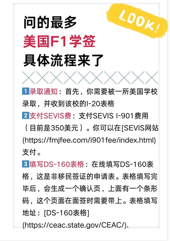 问的最多的美国F1学签具体流程来了