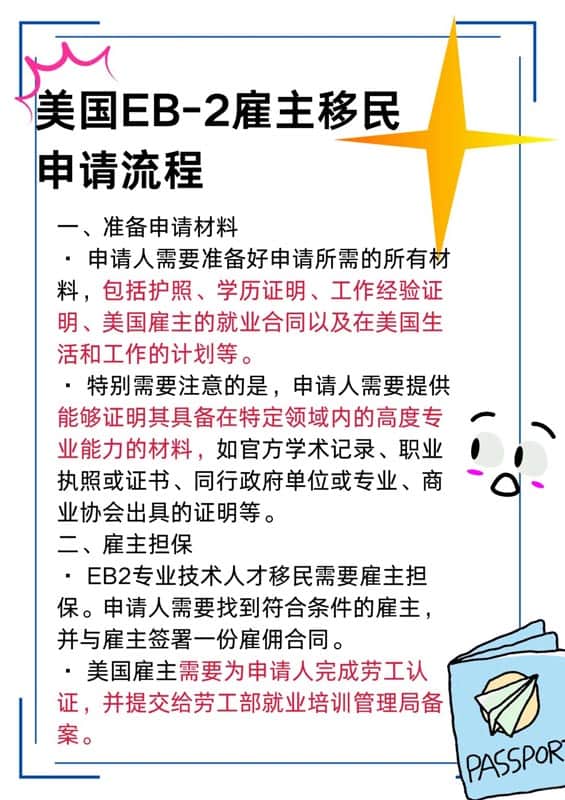 美国职业移民EB-2系列申请流程 美国职业移民EB-2系列申请流程