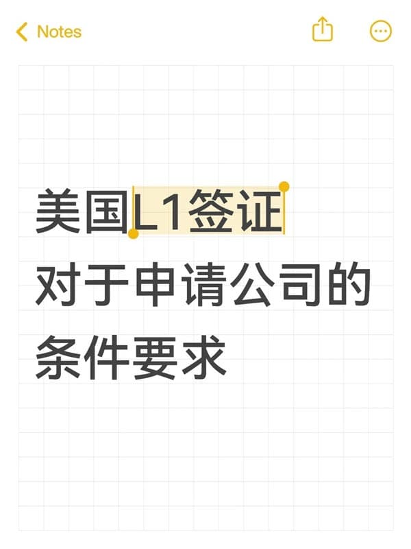 申请美国L1A签证，对公司的要求