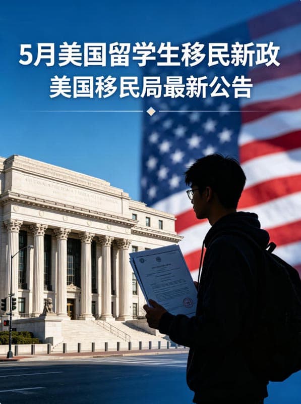 刚刚美国宣布，5月份留学生美国移民新政！